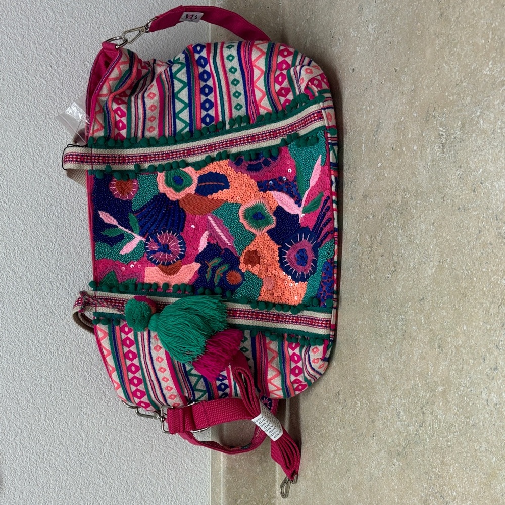 Colorful Embroidered Women's Tote Bag